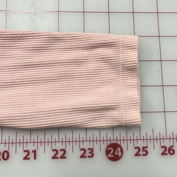 DKNY NWOT Open Front Ribbed Knit Long SLV Blush Pink 2 Pocket Cardigan Duster S - Picture 13 of 16